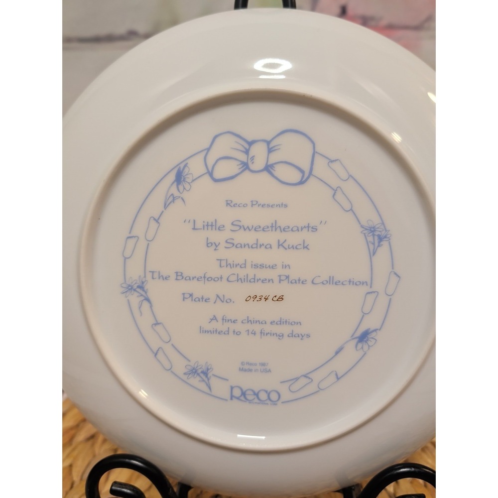 Vintage Little Sweethearts Collector Plate Sandra Kuck RECO Fine China - Picture 3 of 4